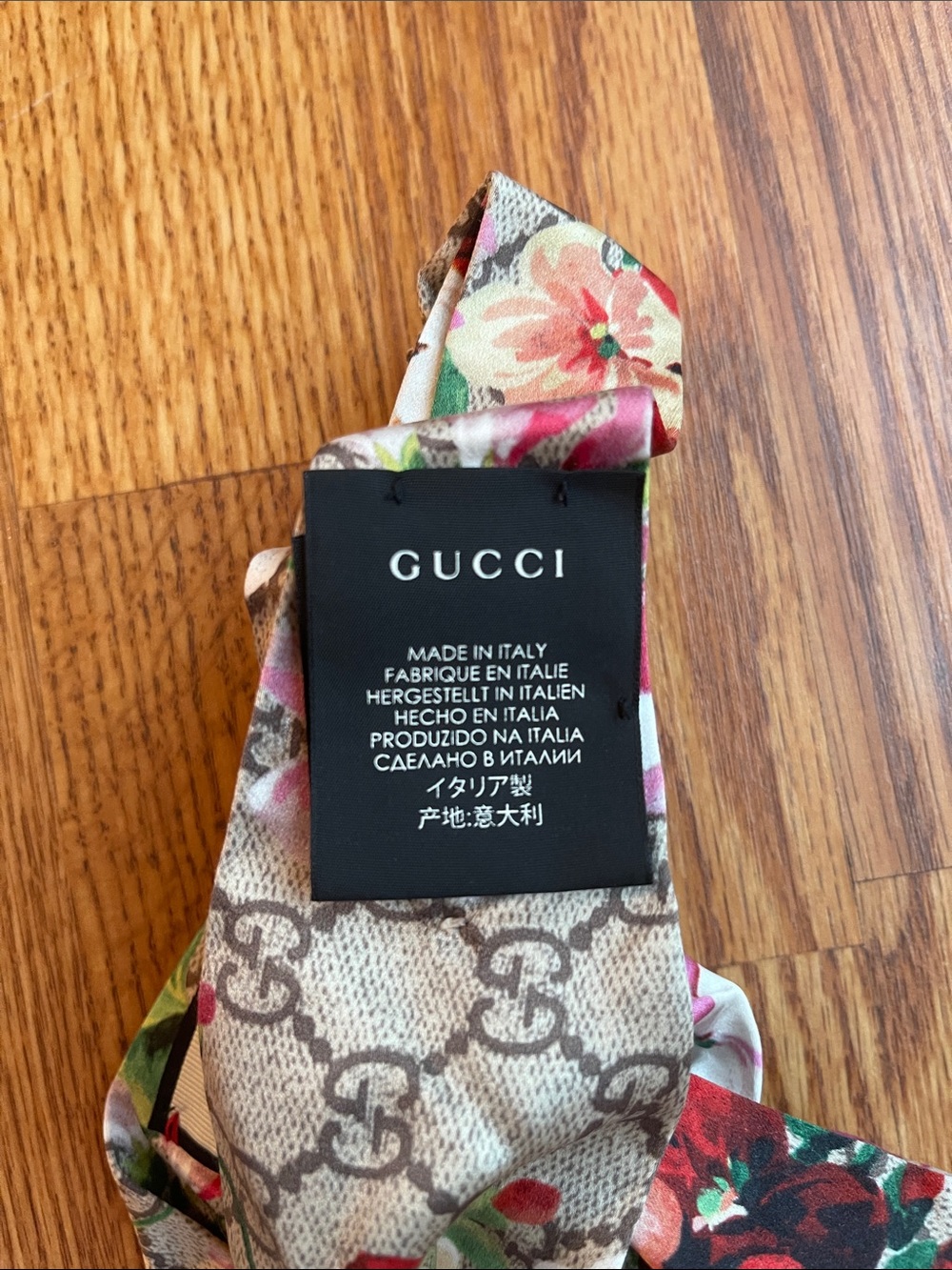 Gucci Blooms GG 100% Silk Floral Print Headband Beige Pink and Green Women’s OS - Picture 5 of 7